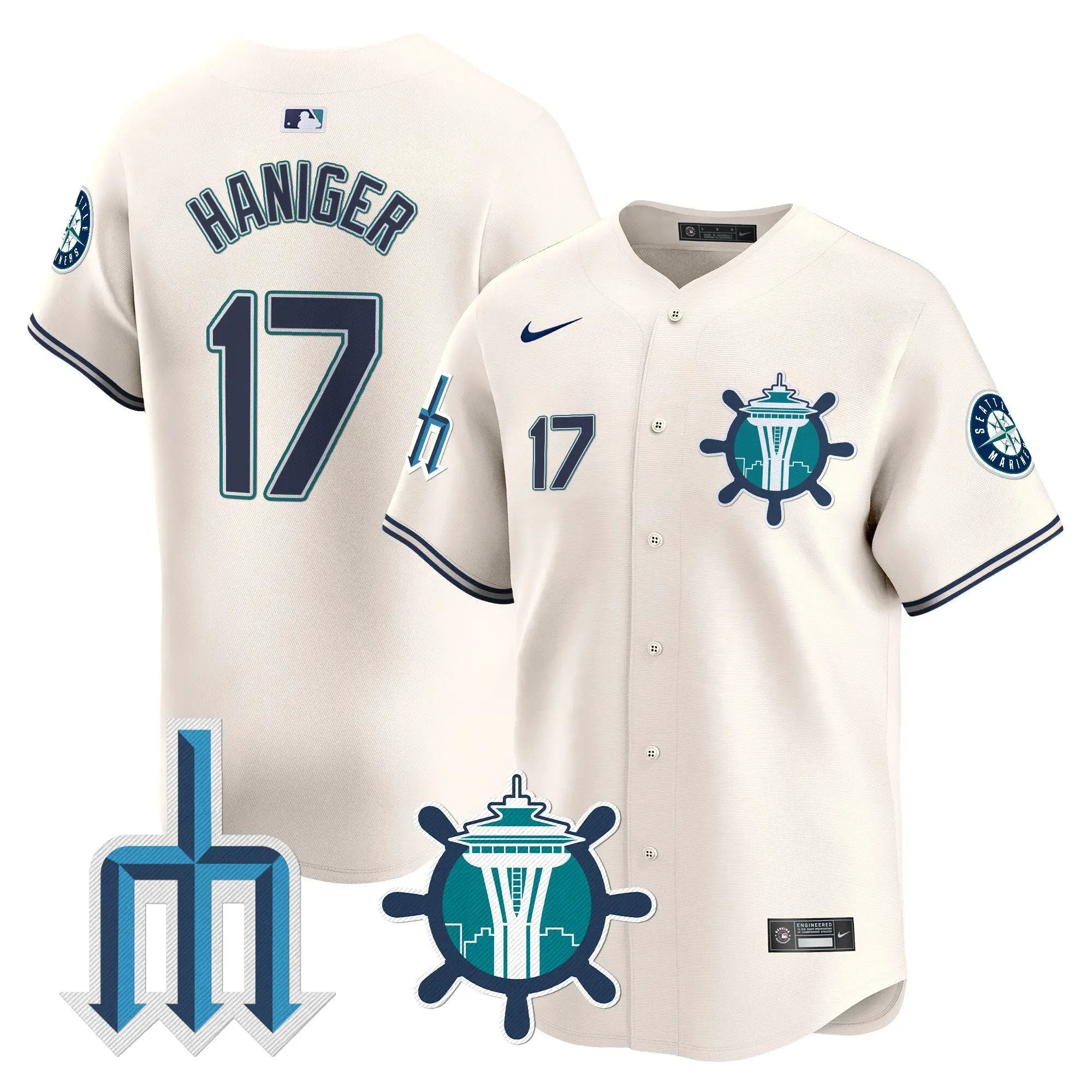 Seattle Mariners Trident Patch Vapor Premier Limited Jersey - All Stitched by Digigearus