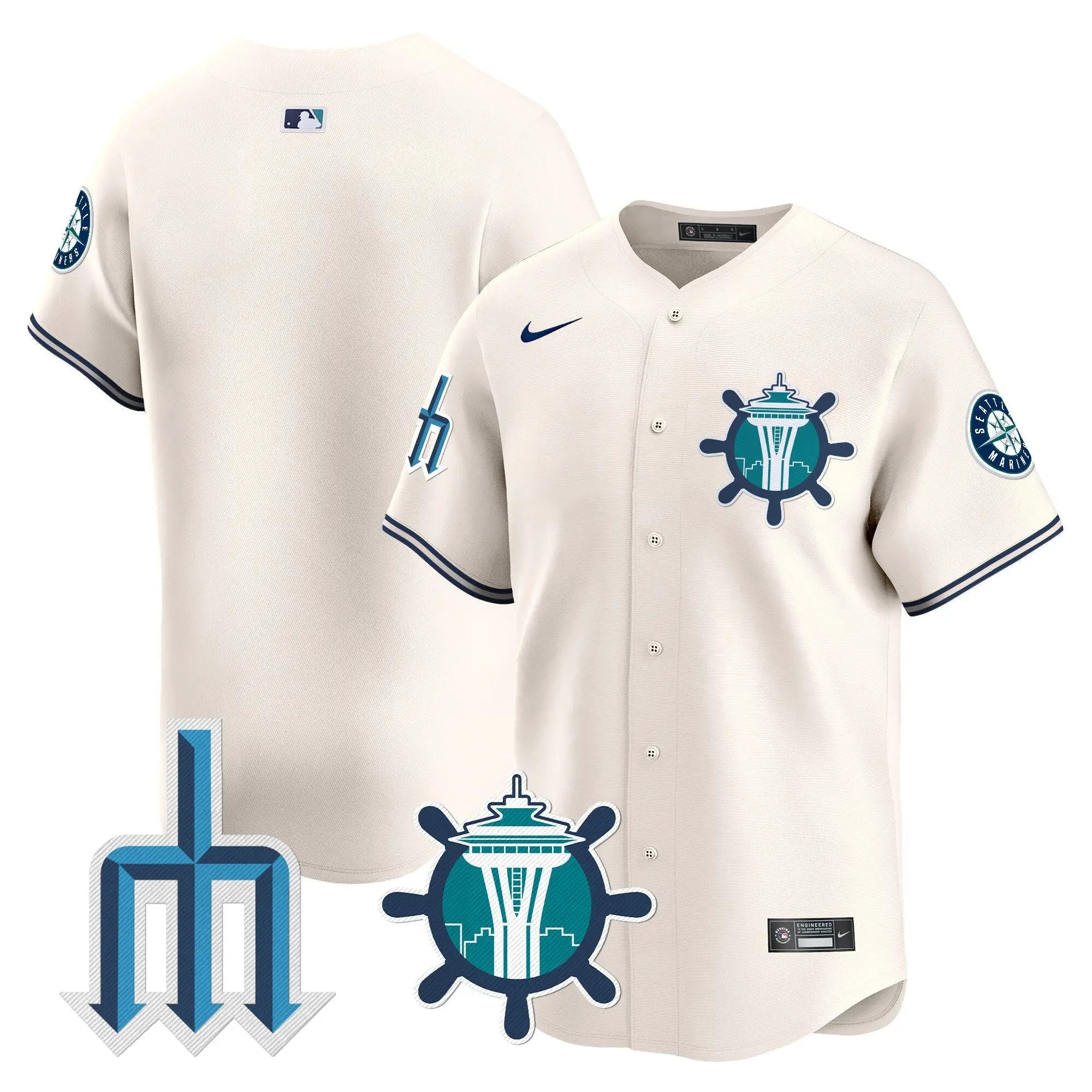 Seattle Mariners Trident Patch Vapor Premier Limited Jersey - All Stitched by Digigearus