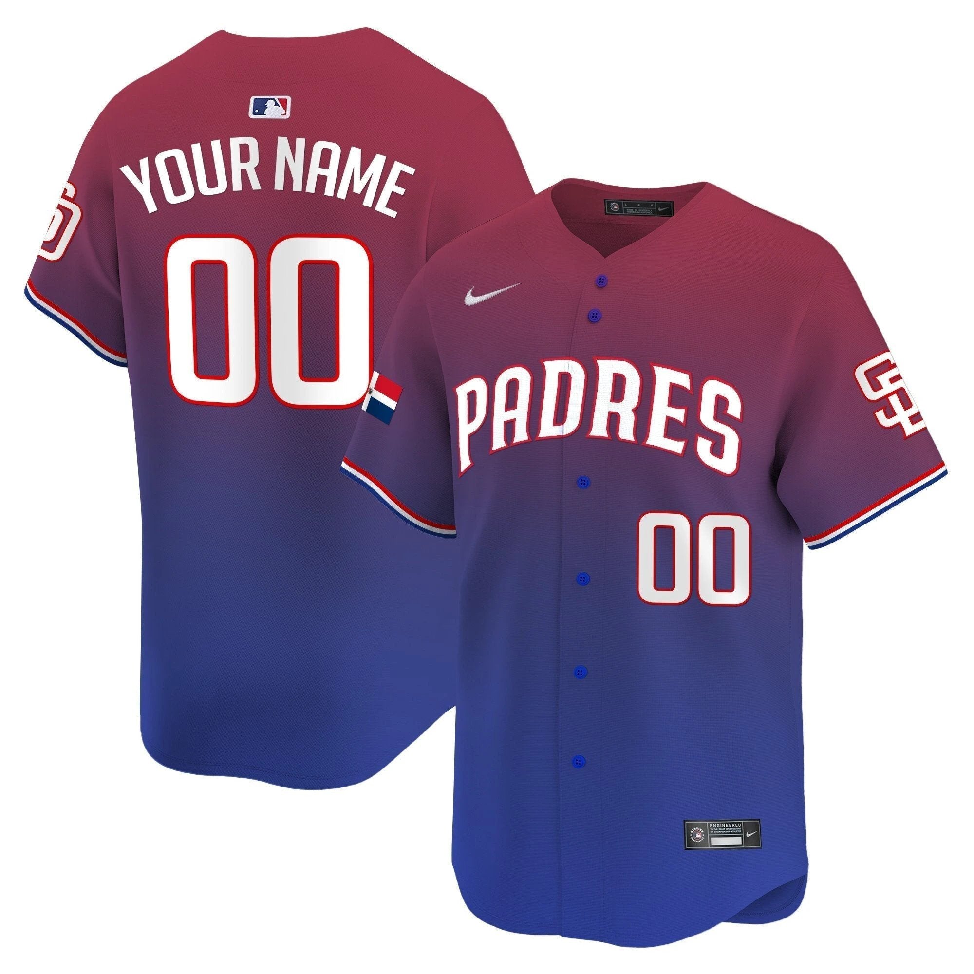 Padres Dominican Republic Vapor Premier Limited Custom Jersey - All Stitched by San Diego Padres