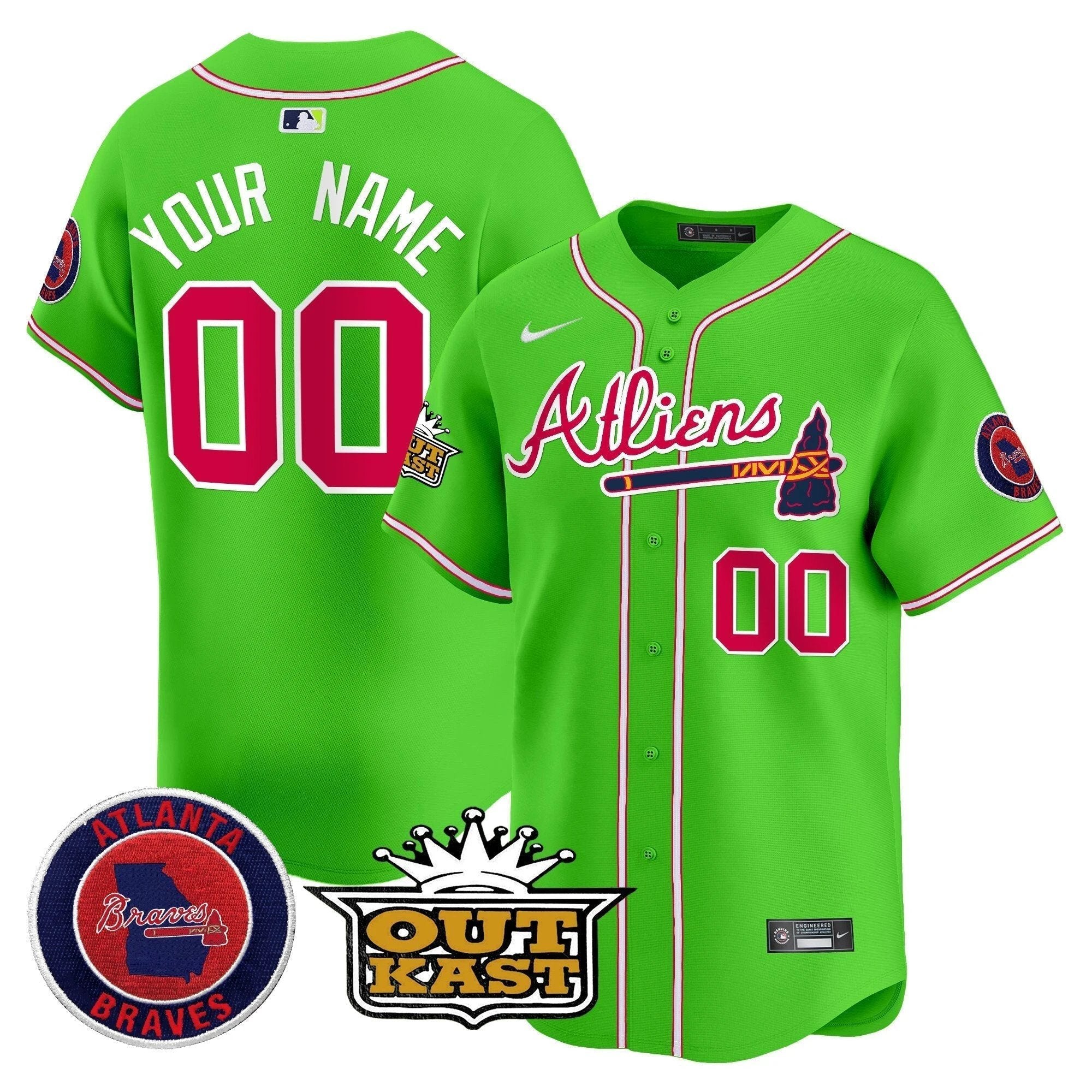 Atlanta Braves Atliens Vapor Premier Limited Custom Jersey - All Stitched by Atlanta Braves