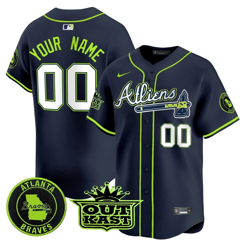 Atlanta Braves Atliens Vapor Premier Limited Custom Jersey - All Stitched by Atlanta Braves