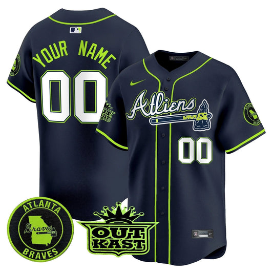Atlanta Braves Atliens Vapor Premier Limited Custom Jersey - All Stitched by Atlanta Braves