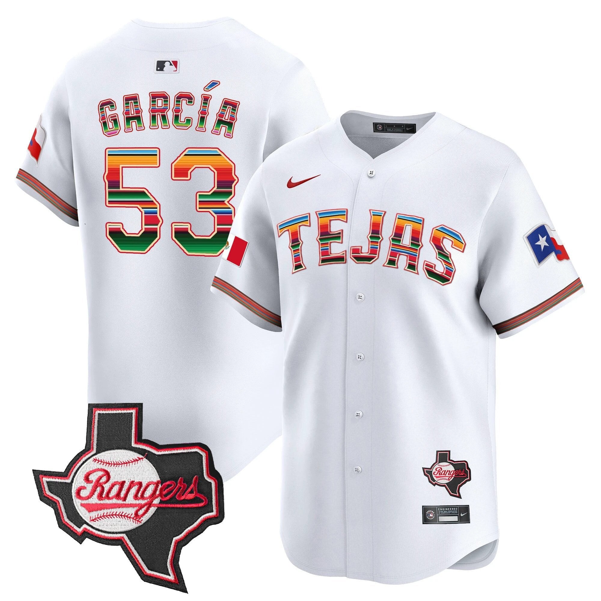 TEX Mexico Texas Patch Vapor Premier Limited Jersey - All Stitched by Texas Rangers