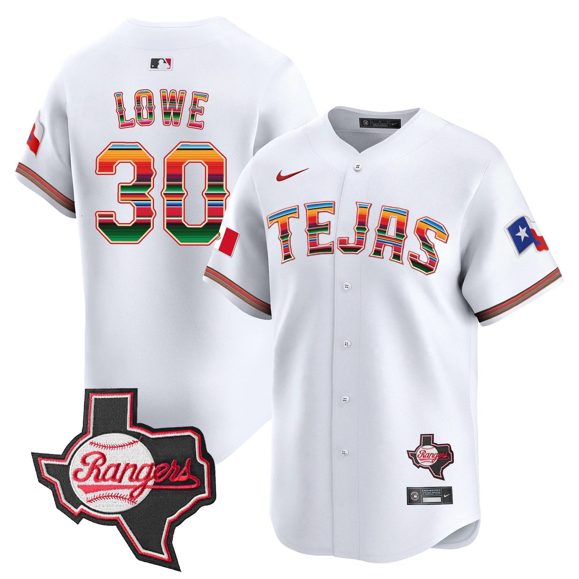 TEX Mexico Texas Patch Vapor Premier Limited Jersey - All Stitched by Texas Rangers