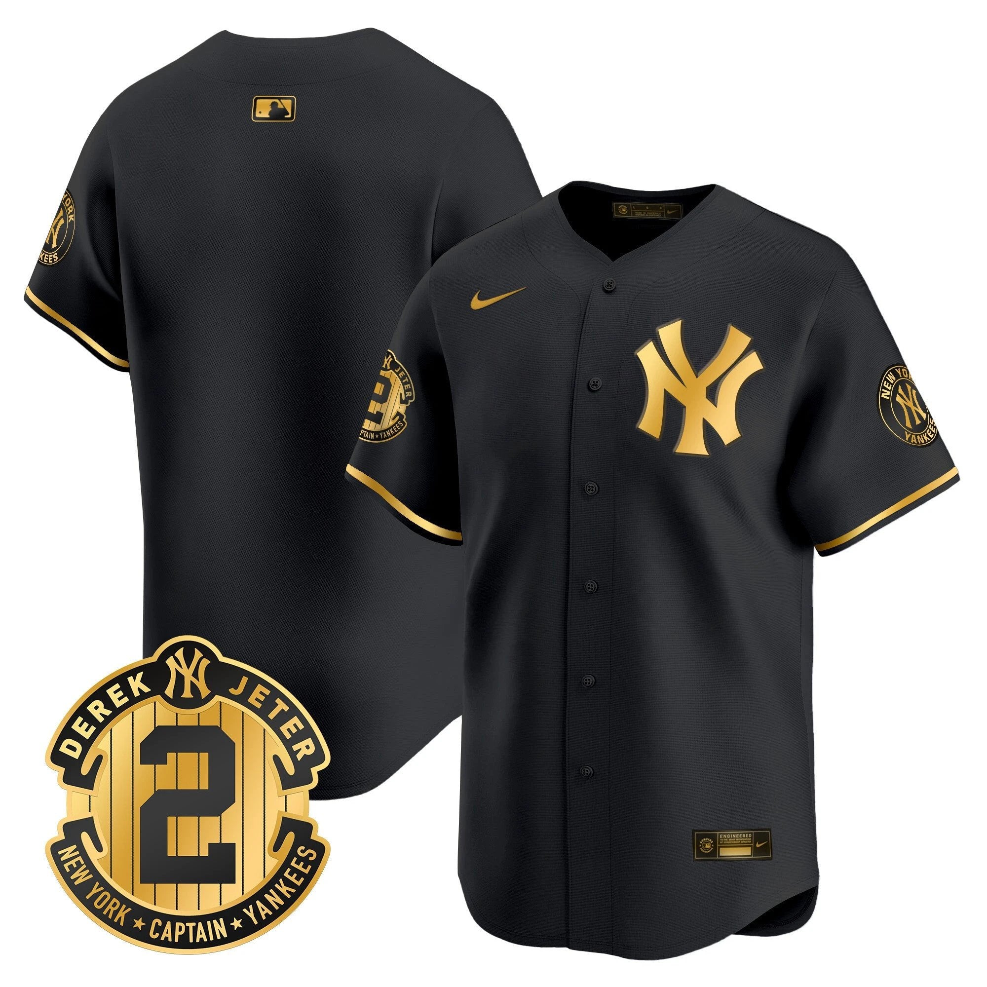 Yankees Derek Jeter Patch Vapor Premier Limited Jersey - All Stitched by Digigearus