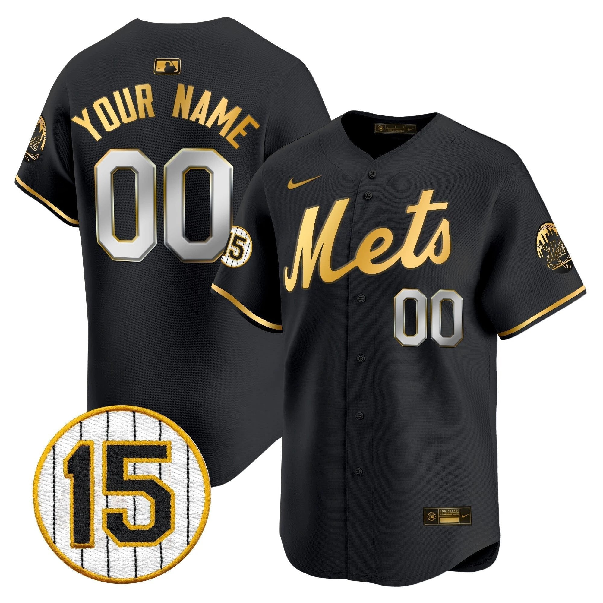 New York Mets Jerry Grote Patch Vapor Premier Limited Custom Jersey - All Stitched by New York Mets
