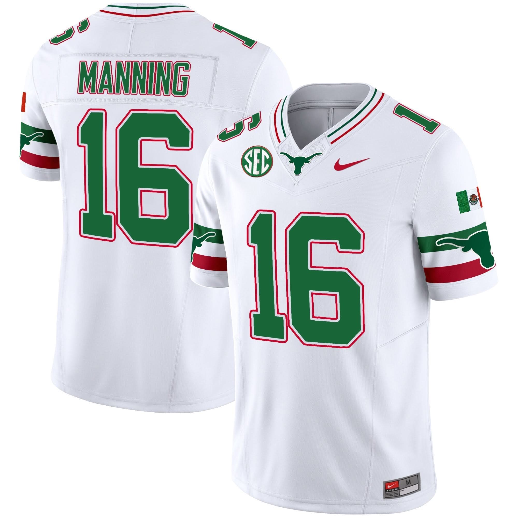 Texas Longhorns Mexico SEC Patch Vapor Jersey - All Stitched by Texas Longhorns