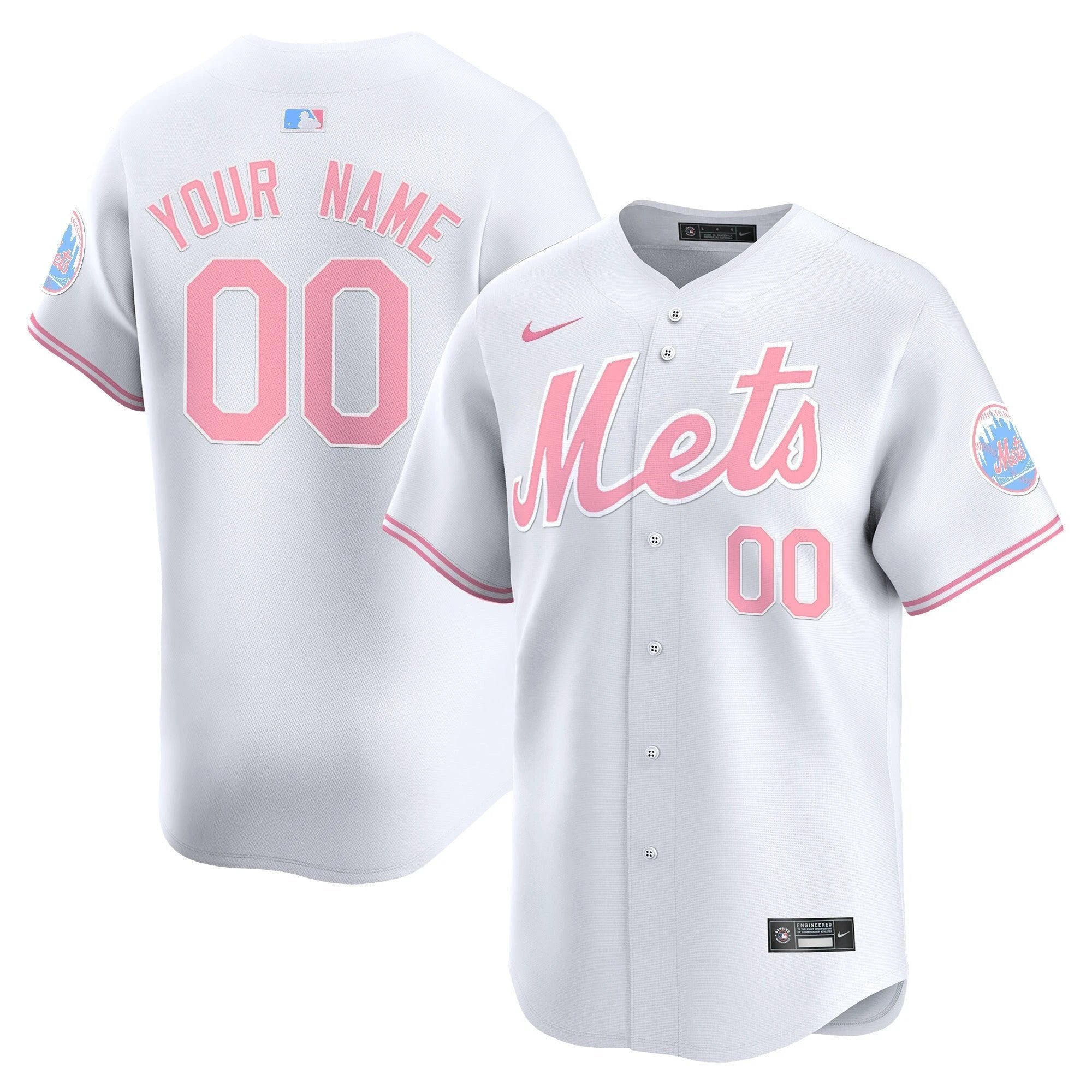 Mets Bubblegum Pink Vapor Premier Limited Custom Jersey - All Stitched by New York Mets