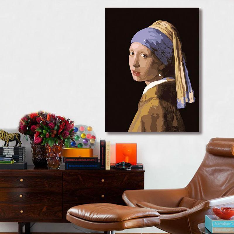Girl With a Pearl Earring - Van-Go Paint-by-Number Kit by Bowlift