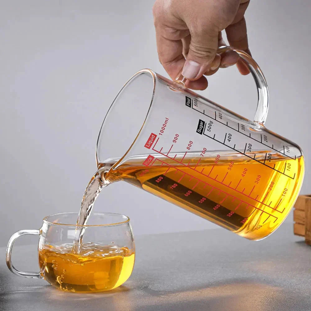 Glass Measuring Cup Food Grade High Borosilicate Glass Cups with Lid by Bowlift