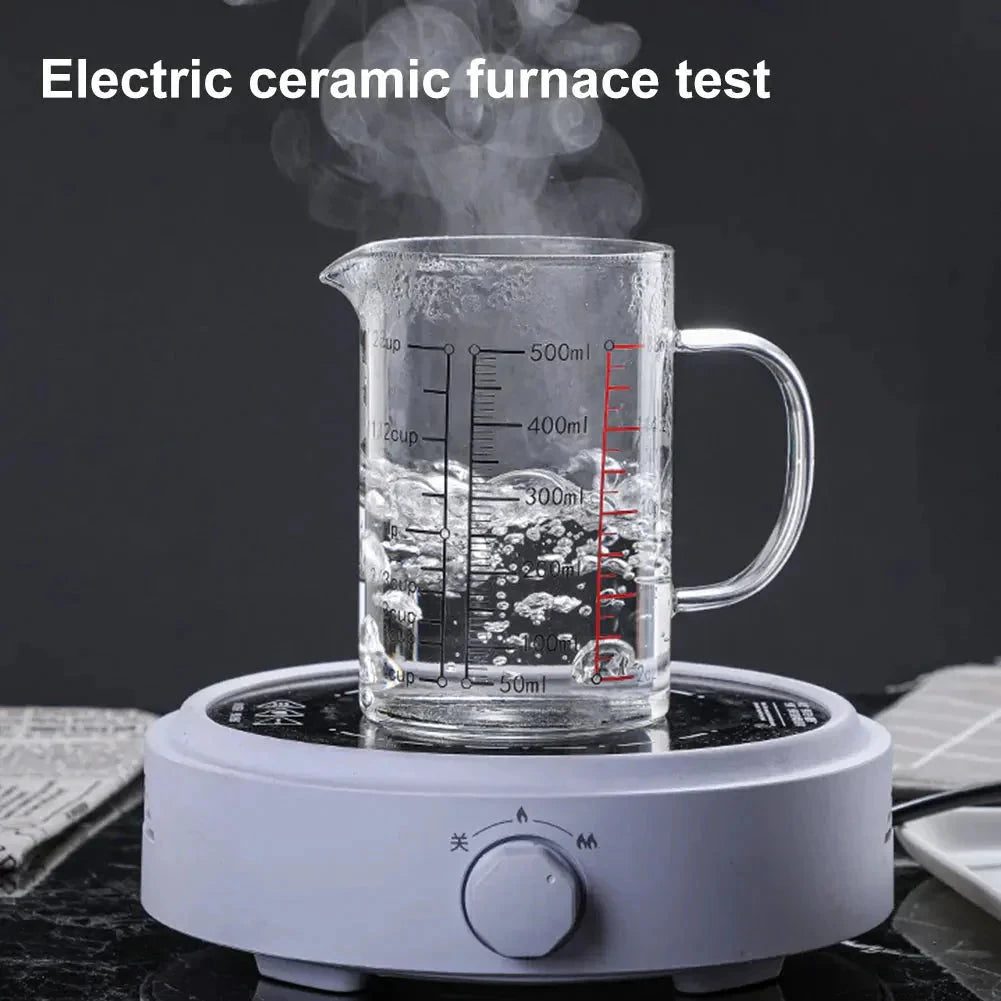 Glass Measuring Cup Food Grade High Borosilicate Glass Cups with Lid by Bowlift