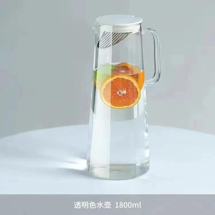 Glass Pitcher with Lid Easy Clean Heat Resistant Glass Water Jug by Bowlift