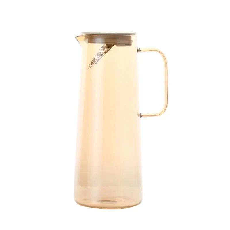 Glass Pitcher with Lid Easy Clean Heat Resistant Glass Water Jug by Bowlift