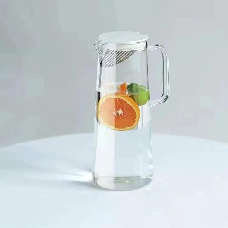 Glass Pitcher with Lid Easy Clean Heat Resistant Glass Water Jug by Bowlift