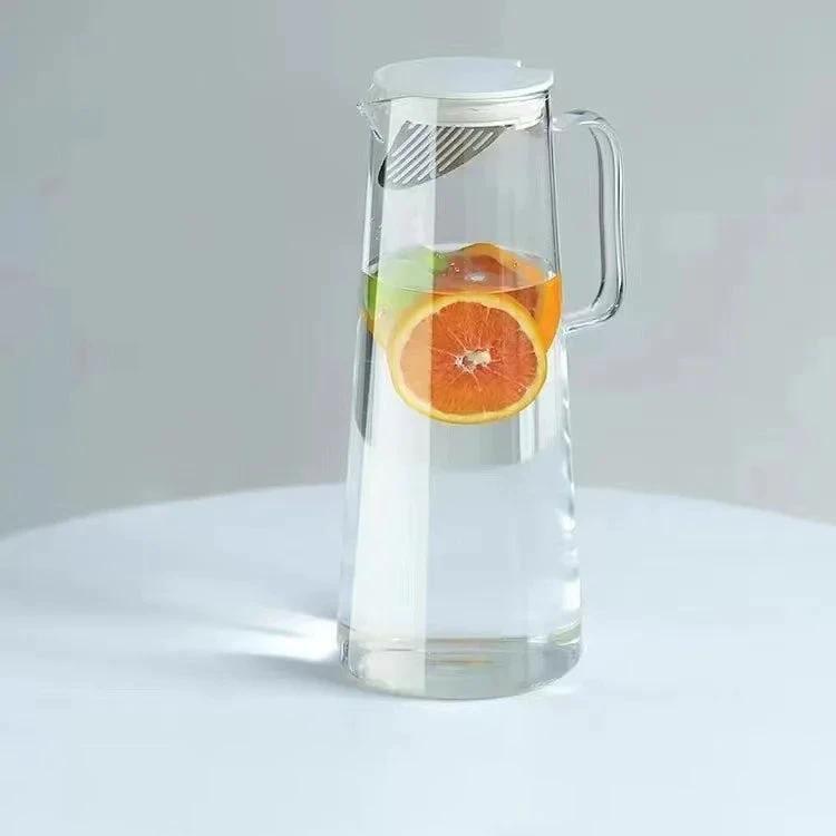 Glass Pitcher with Lid Easy Clean Heat Resistant Glass Water Jug by Bowlift