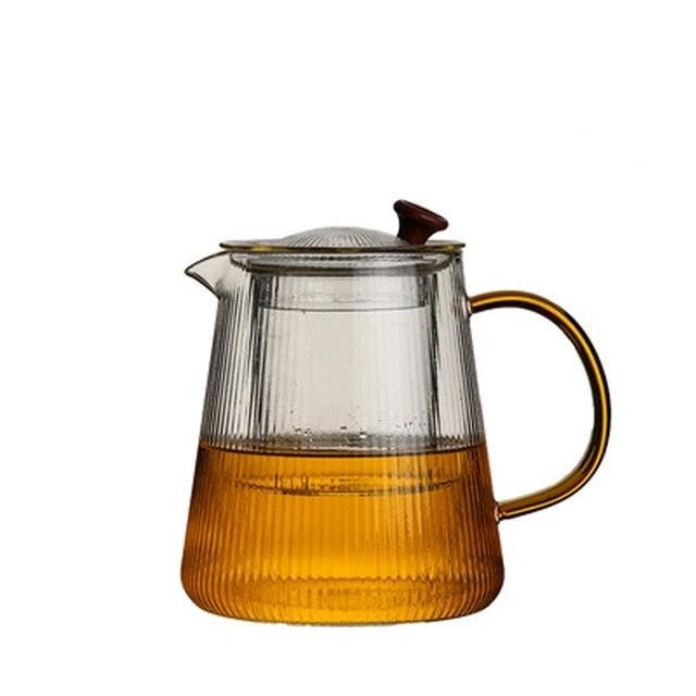 Glass Pot Filter Wood Handle Tea Ceremony Transparent Teawear Sets by Bowlift
