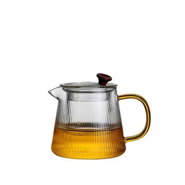 Glass Pot Filter Wood Handle Tea Ceremony Transparent Teawear Sets by Bowlift