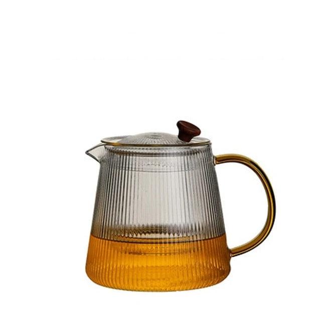 Glass Pot Filter Wood Handle Tea Ceremony Transparent Teawear Sets by Bowlift