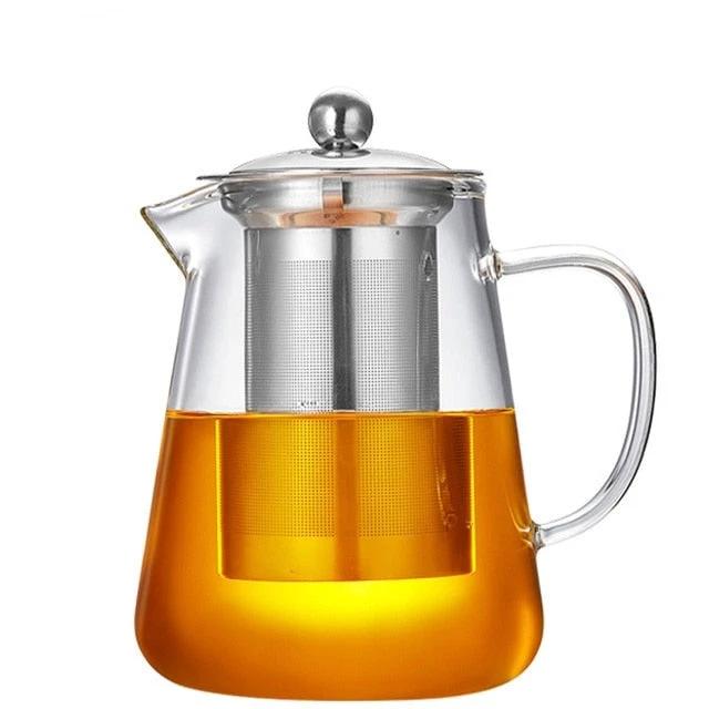 Glass Teapot Wood Handle Tea Ceremony Transparent Set Cup by Bowlift