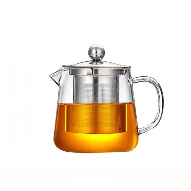 Glass Teapot Wood Handle Tea Ceremony Transparent Set Cup by Bowlift