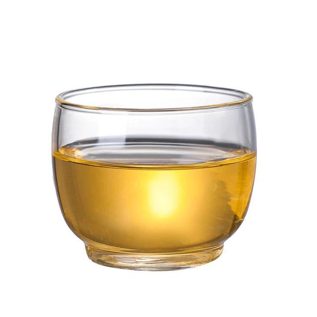 Glass Teapot Wood Handle Tea Ceremony Transparent Set Cup by Bowlift