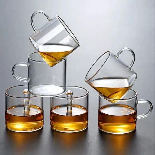 Glass Teapot Wood Handle Tea Ceremony Transparent Set Cup by Bowlift