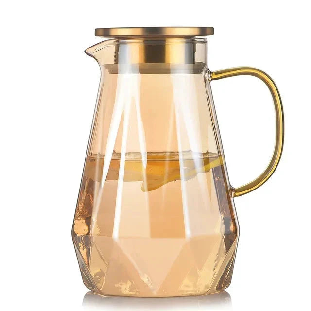Glass Water Bottle Kettle Gradient Diamond Shaped Water Kettle Water Cups by Bowlift