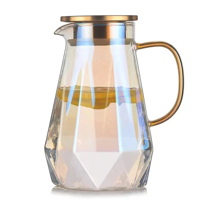 Glass Water Bottle Kettle Gradient Diamond Shaped Water Kettle Water Cups by Bowlift
