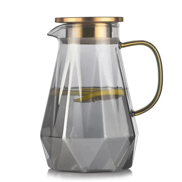 Glass Water Bottle Kettle Gradient Diamond Shaped Water Kettle Water Cups by Bowlift