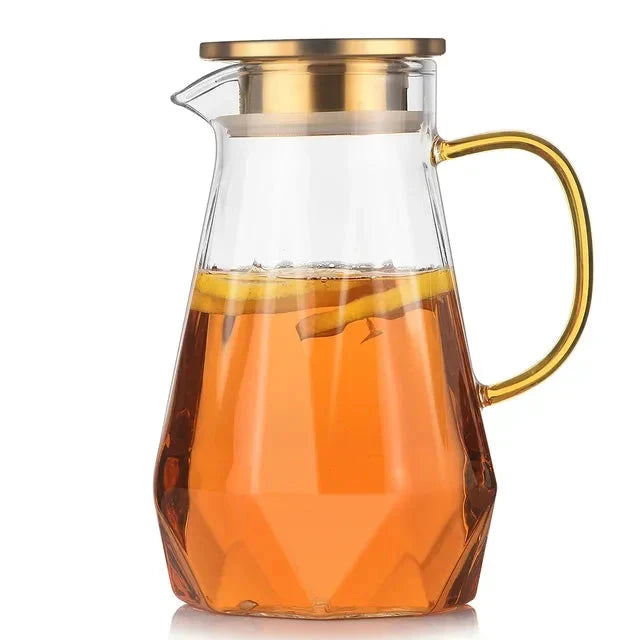 Glass Water Bottle Kettle Gradient Diamond Shaped Water Kettle Water Cups by Bowlift