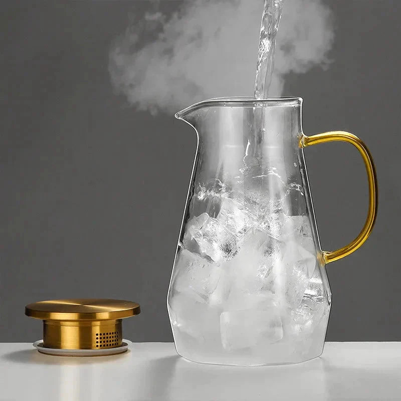 Glass Water Bottle Kettle Gradient Diamond Shaped Water Kettle Water Cups by Bowlift