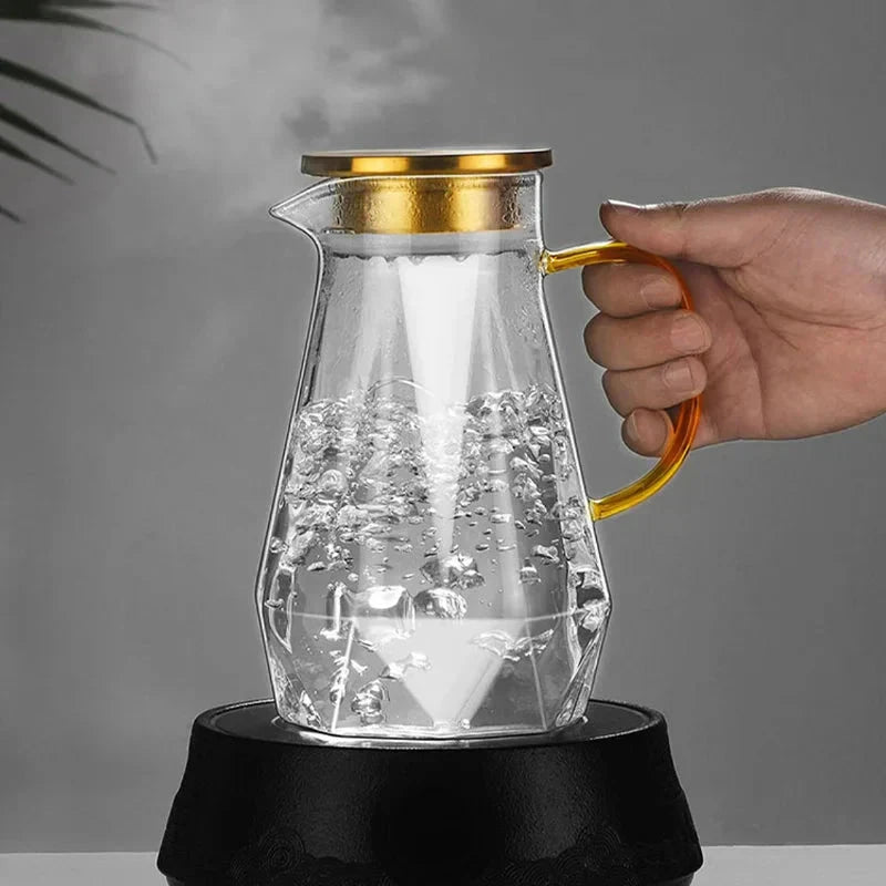 Glass Water Bottle Kettle Gradient Diamond Shaped Water Kettle Water Cups by Bowlift