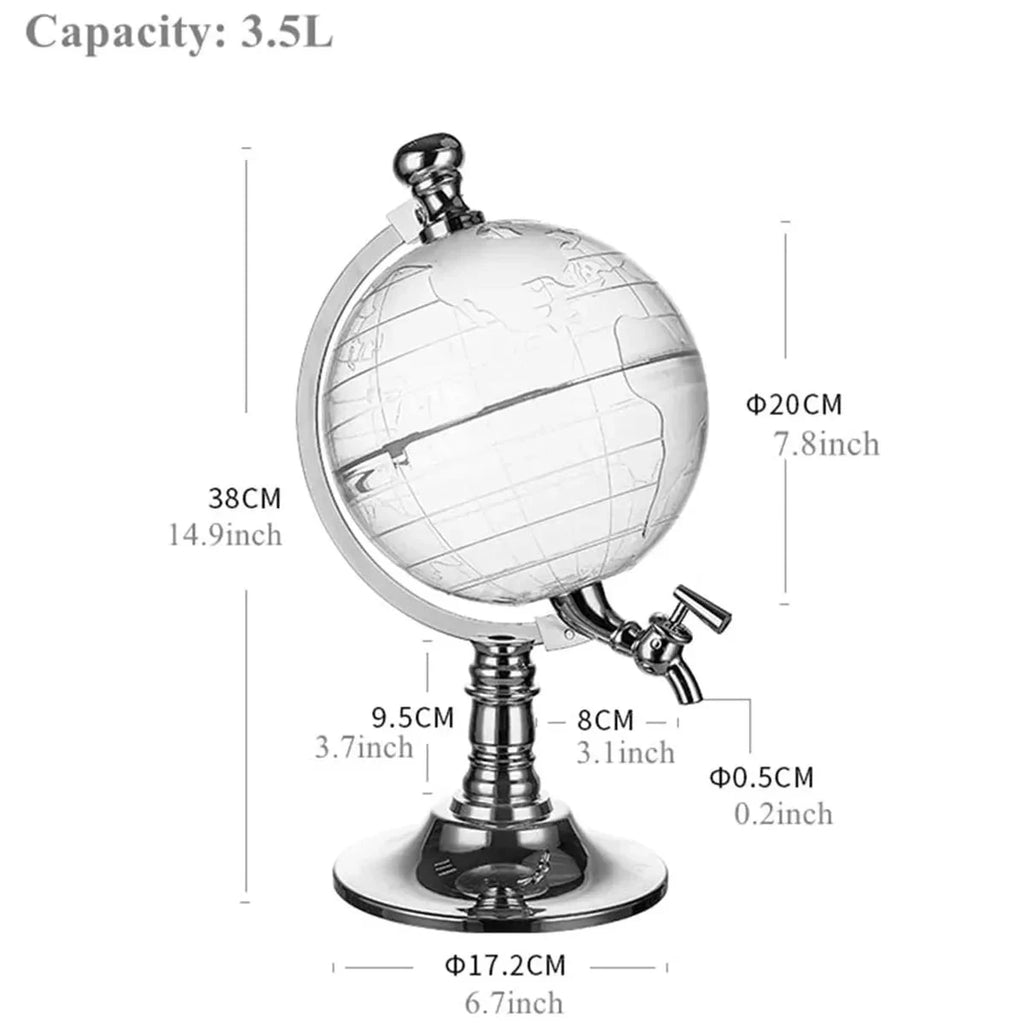 Globe Decanter Drink Dispenser Home Bar Liquor Dispenser Decanter by Bowlift