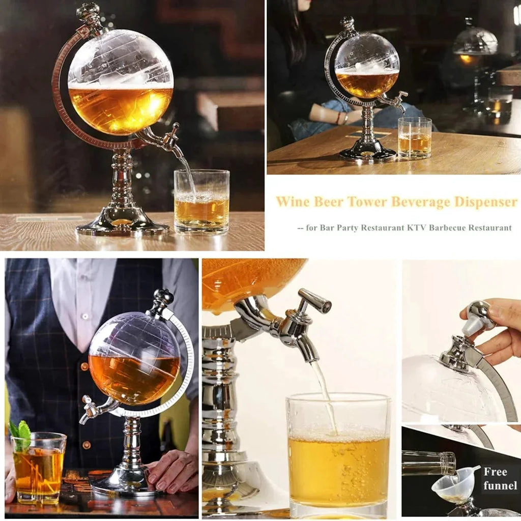 Globe Decanter Drink Dispenser Home Bar Liquor Dispenser Decanter by Bowlift