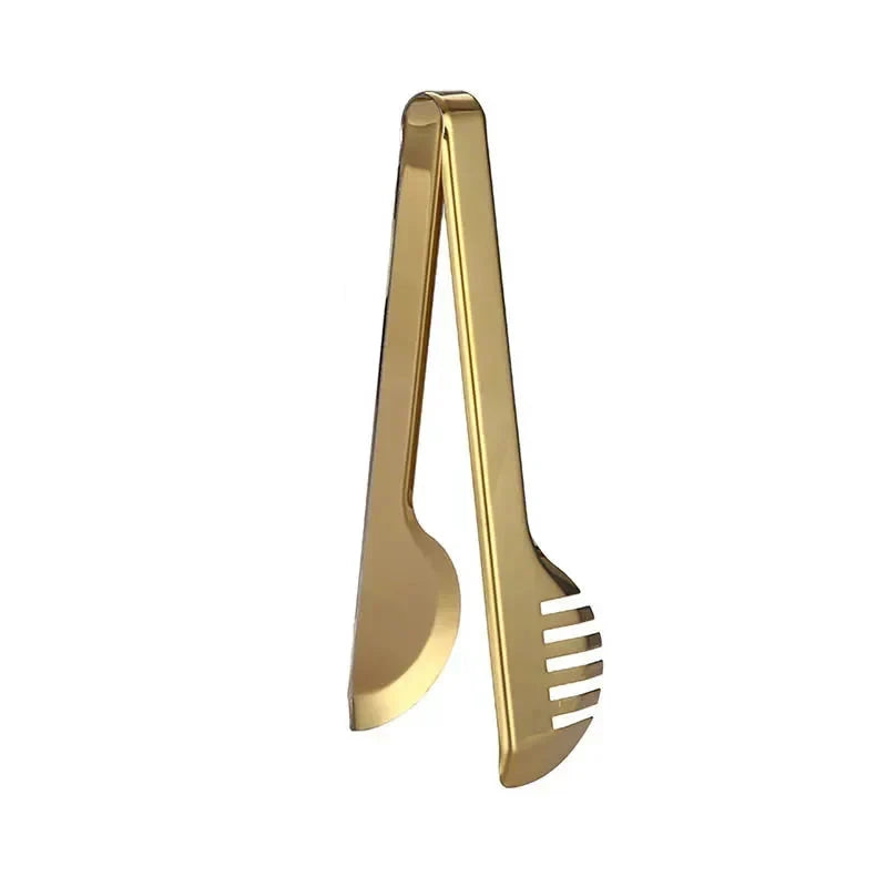 Golden Stainless Steel Food Tongs Kitchen Tools Serving Tong by Bowlift