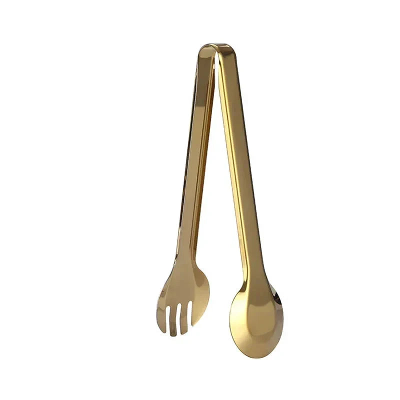 Golden Stainless Steel Food Tongs Kitchen Tools Serving Tong by Bowlift