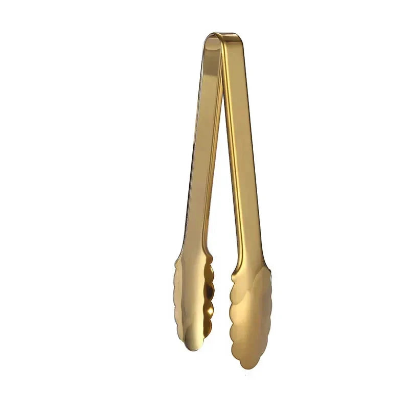 Golden Stainless Steel Food Tongs Kitchen Tools Serving Tong by Bowlift