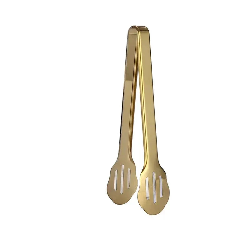 Golden Stainless Steel Food Tongs Kitchen Tools Serving Tong by Bowlift