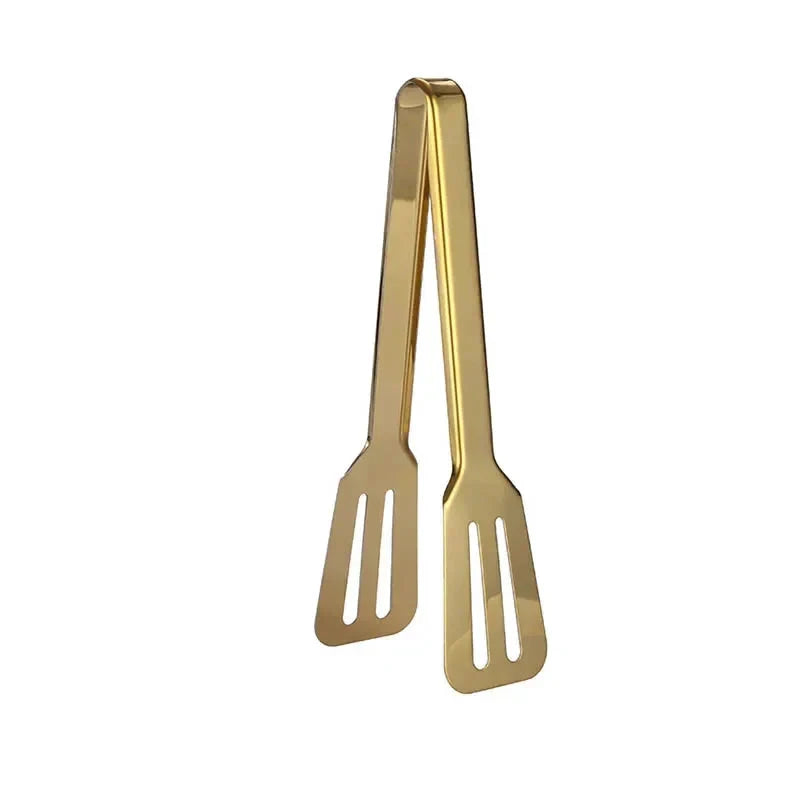 Golden Stainless Steel Food Tongs Kitchen Tools Serving Tong by Bowlift