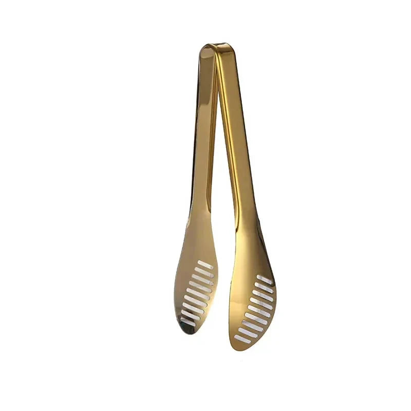Golden Stainless Steel Food Tongs Kitchen Tools Serving Tong by Bowlift