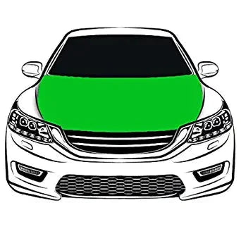 Green Car Hood Cover Flag ,Green Engine Banner,3.3X5ft,/6X7FT100% Polyester Elastic Fabrics Can be Washed by flagsshop