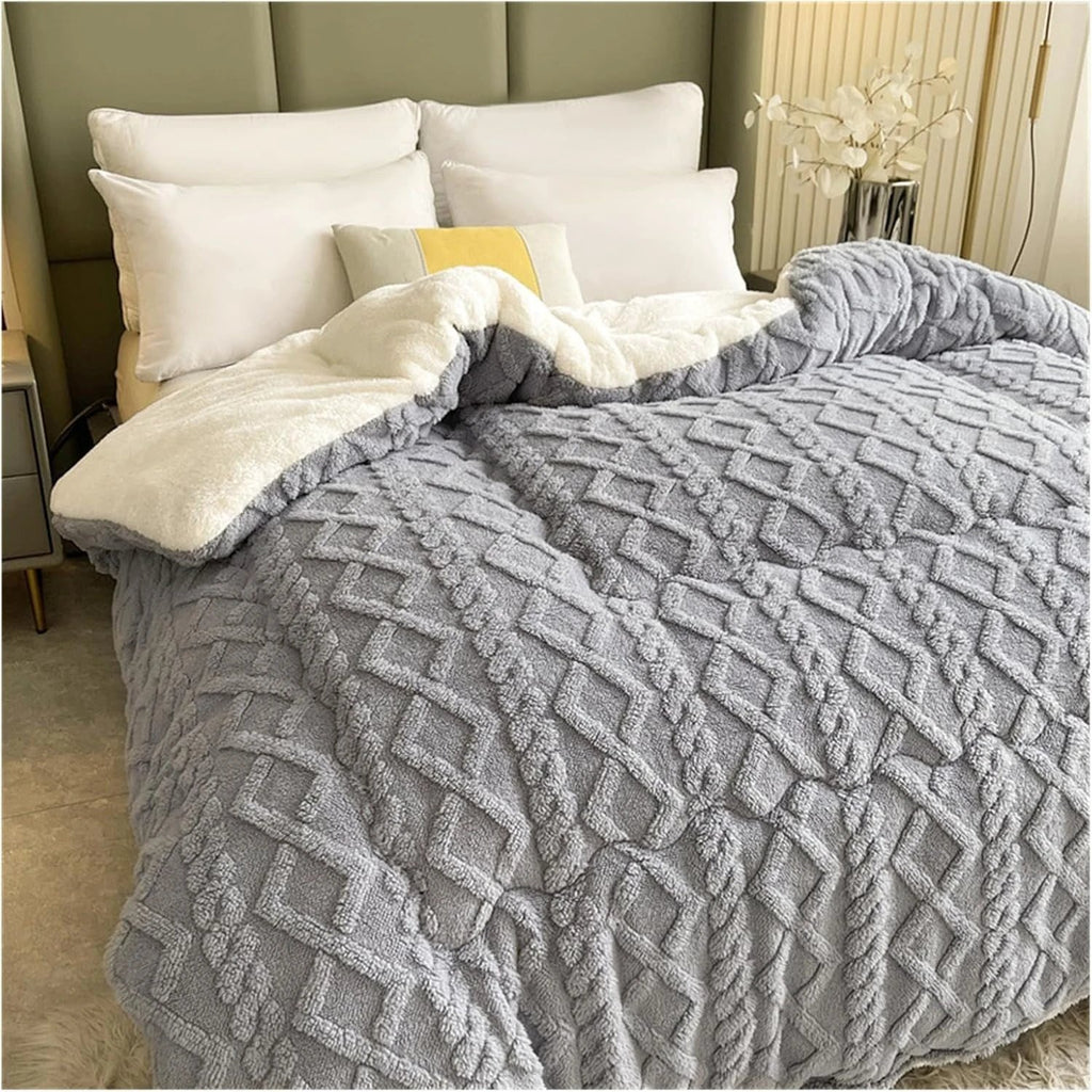 Thick Snuggle Sherpa Blanket by Casa & Beyond