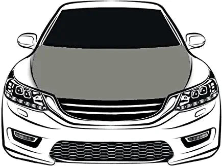 Grey Car Hood Cover Flag ,Gray Engine Banner,3.3X5ft,6X7FT100% Polyester Elastic Fabrics Can be Washed by flagsshop