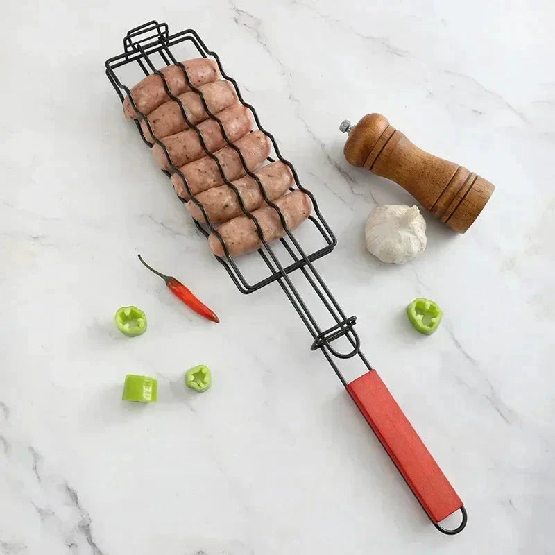 Grill Basket Stainless Steel BBQ Tool Barbecue Rack for Hot Dog by Bowlift