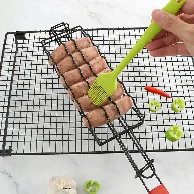 Grill Basket Stainless Steel BBQ Tool Barbecue Rack for Hot Dog by Bowlift