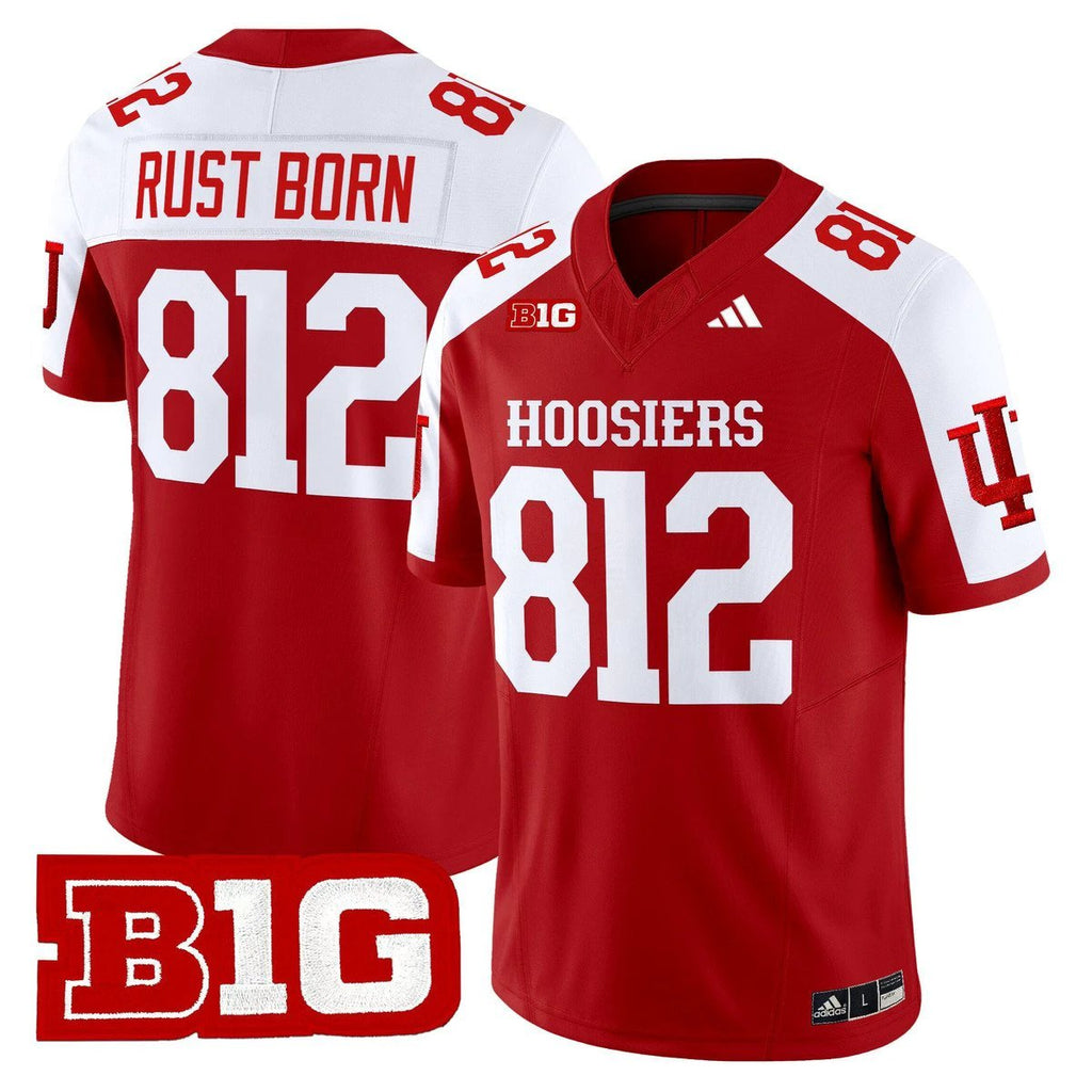 Rust Born Jersey #812 Indiana Hoosiers 2025 Limited Stitched Crimson Alter by My Store