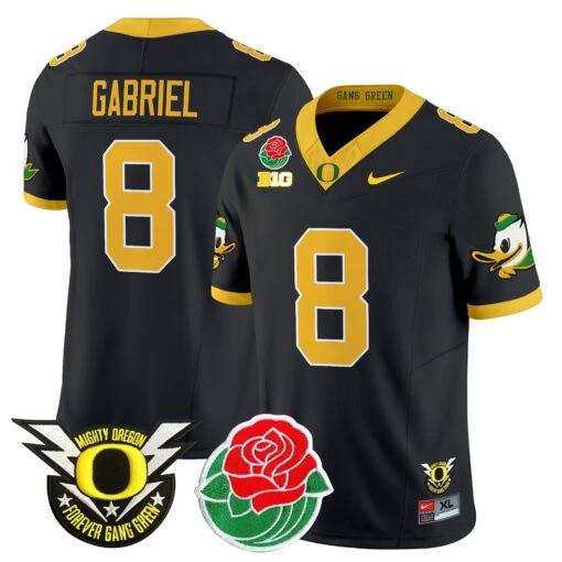 Dillon Gabriel Jersey #8 Oregon Ducks 2025 Rose Bowl Game Patch Vapor Gold by My Store