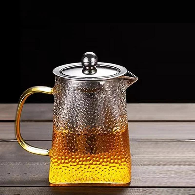Hammer Glass Teapot With Stainless Steel Filter Heat Resistant Teapot by Bowlift