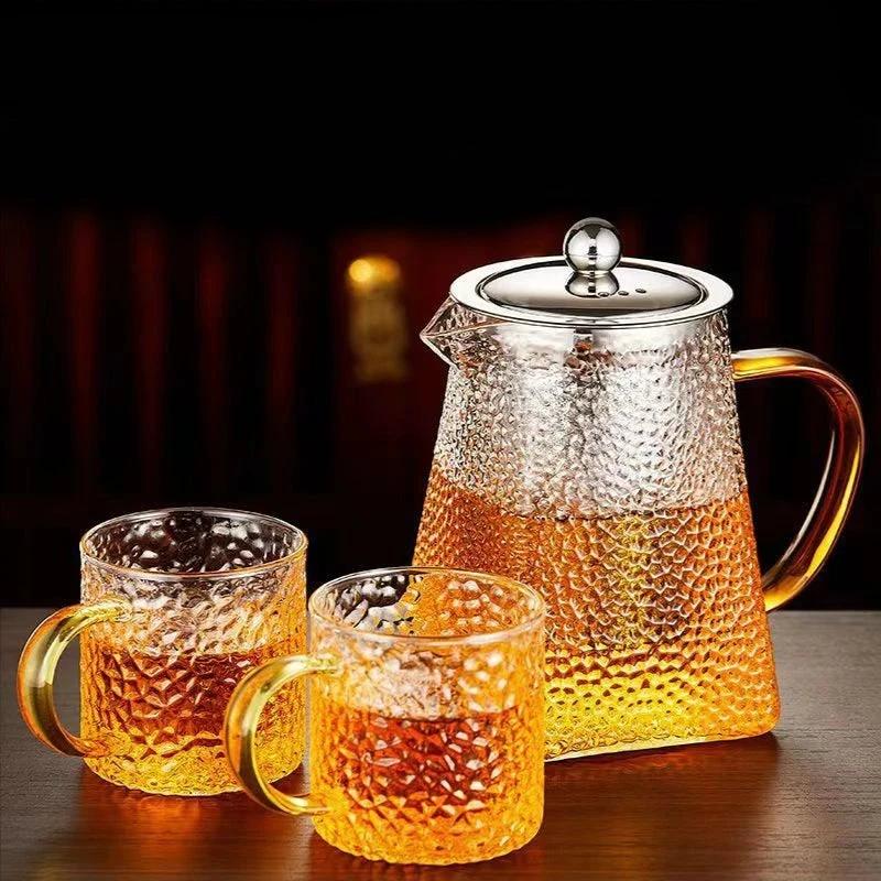 Hammer Glass Teapot With Stainless Steel Filter Heat Resistant Teapot by Bowlift