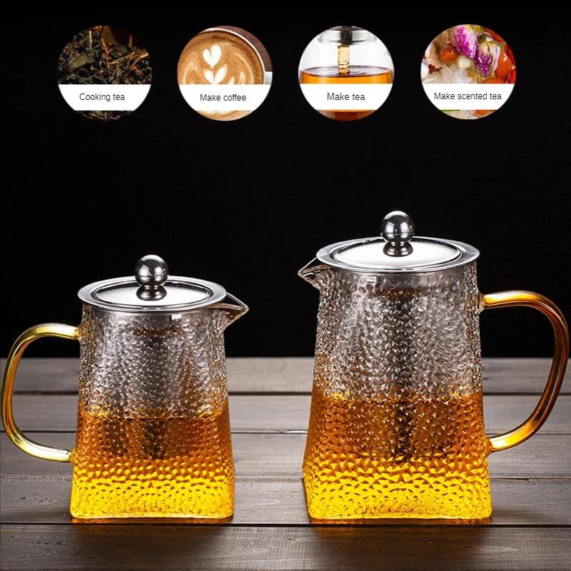 Hammer Glass Teapot With Stainless Steel Filter Heat Resistant Teapot by Bowlift